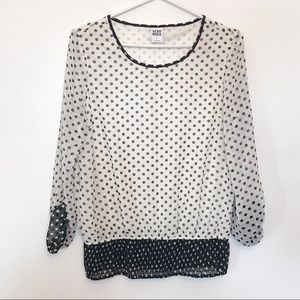 Vero Moda polka dot black and cream blouse size M